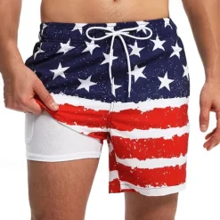 Clearance OUKU Men's Board Shorts Swim Shorts Swim Trunks Drawstring Elastic Waist With Compression Liner Flamingo Coconut Tree Comfort Quick Dry Short Holiday Beach Weekend Fashion Casual Black White Micro-elastic