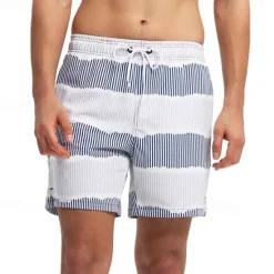 Clearance OUKU Men's Board Shorts Swim Shorts Swim Trunks Drawstring Elastic Waist With Compression Liner Flamingo Coconut Tree Comfort Quick Dry Short Holiday Beach Weekend Fashion Casual Black White Micro-elastic