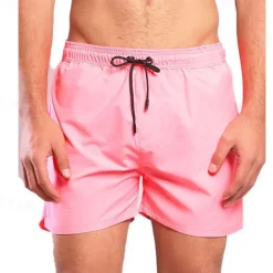 Discount OUKU Men's Board Shorts Swim Shorts Swim Trunks Shorts Drawstring Elastic Waist Plain Comfort Quick Dry Short Holiday Beach Weekend Fashion Casual White Pink Micro-elastic