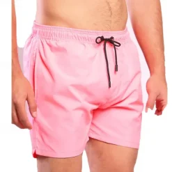 Discount OUKU Men's Board Shorts Swim Shorts Swim Trunks Shorts Drawstring Elastic Waist Plain Comfort Quick Dry Short Holiday Beach Weekend Fashion Casual White Pink Micro-elastic