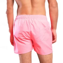 Discount OUKU Men's Board Shorts Swim Shorts Swim Trunks Shorts Drawstring Elastic Waist Plain Comfort Quick Dry Short Holiday Beach Weekend Fashion Casual White Pink Micro-elastic