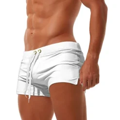 Sale OUKU Men's Board Shorts Swim Shorts Swim Trunks Swim Briefs Drawstring Elastic Waist Zipper Pocket Solid Color Breathable Quick Dry Short Casual Daily Beach Fashion Classic Style ArmyGreen Black