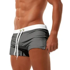 Sale OUKU Men's Board Shorts Swim Shorts Swim Trunks Swim Briefs Drawstring Elastic Waist Zipper Pocket Solid Color Breathable Quick Dry Short Casual Daily Beach Fashion Classic Style ArmyGreen Black