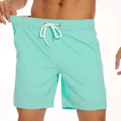 Best OUKU Men's Board Shorts Swim Shorts Swim Trunks Daily Beach Breathable Quick Dry Drawstring Drawstring Elastic Waist Liner Color Block Short Sport Casual Activewear Pink Red Micro-elastic