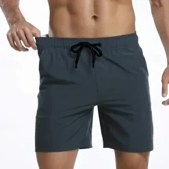 Best OUKU Men's Board Shorts Swim Shorts Swim Trunks Daily Beach Breathable Quick Dry Drawstring Drawstring Elastic Waist Liner Color Block Short Sport Casual Activewear Pink Red Micro-elastic