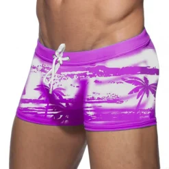 OUKU Men's Board Shorts Swim Shorts Swim Trunks Beach Shorts Drawstring Graphic Prints Quick Dry Outdoor Holiday Going out Hawaiian Boho Blue Purple