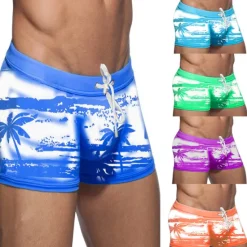 OUKU Men's Board Shorts Swim Shorts Swim Trunks Beach Shorts Drawstring Graphic Prints Quick Dry Outdoor Holiday Going out Hawaiian Boho Blue Purple
