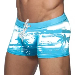 OUKU Men's Board Shorts Swim Shorts Swim Trunks Beach Shorts Drawstring Graphic Prints Quick Dry Outdoor Holiday Going out Hawaiian Boho Blue Purple