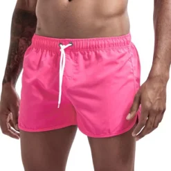Clearance OUKU Men's Board Shorts Swim Shorts Swim Trunks Pocket Drawstring with Mesh lining Plain Quick Dry Short Holiday Beach Hawaiian Boho Black Dusty Rose