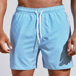 Online OUKU Men's Board Shorts Swim Shorts Swim Trunks Summer Shorts Beach Shorts Drawstring with Mesh lining Elastic Waist Graphic Stripe Breathable Soft Short Casual Daily Holiday Streetwear Hawaiian Light