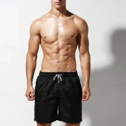 Discount OUKU Men's Board Shorts Swim Shorts Swim Trunks Drawstring Elastic Waist Plain Comfort Quick Dry Short Holiday Beach Weekend Fashion Casual Black White Micro-elastic