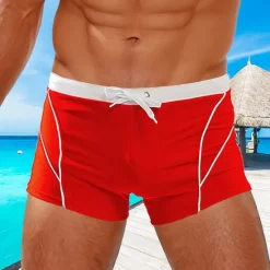Hot OUKU Men's Board Shorts Swim Shorts Swim Trunks Patchwork Drawstring Elastic Waist Color Block Comfort Quick Dry Short Holiday Beach Weekend Fashion Casual Lake blue Black Micro-elastic