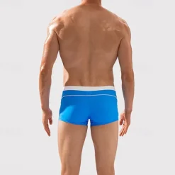Hot OUKU Men's Board Shorts Swim Shorts Swim Trunks Patchwork Drawstring Elastic Waist Color Block Comfort Quick Dry Short Holiday Beach Weekend Fashion Casual Lake blue Black Micro-elastic