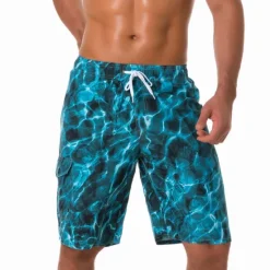 Online OUKU Men's Board Shorts Swim Shorts Swim Trunks Summer Shorts Bermuda shorts Drawstring with Mesh lining Elastic Waist 3D Print Ocean Breathable Quick Dry Knee Length Casual Daily Beach Fashion Streetwear