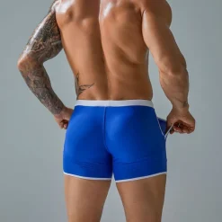 Sale OUKU Men's Board Shorts Swim Shorts Swim Trunks Patchwork Drawstring Elastic Waist Color Block Comfort Quick Dry Short Holiday Beach Weekend Fashion Casual Lake blue Black Micro-elastic