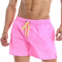Best OUKU Men's Board Shorts Swim Shorts Swim Trunks Summer Shorts Beach Shorts Drawstring Elastic Waist Plain Quick Dry Short Daily Holiday Hawaiian Boho Black Yellow Micro-elastic