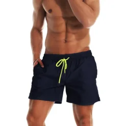 Best OUKU Men's Board Shorts Swim Shorts Swim Trunks Summer Shorts Beach Shorts Drawstring Elastic Waist Plain Quick Dry Short Daily Holiday Hawaiian Boho Black Yellow Micro-elastic