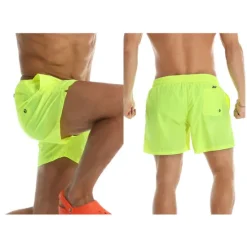 Best OUKU Men's Board Shorts Swim Shorts Swim Trunks Summer Shorts Beach Shorts Drawstring Elastic Waist Plain Quick Dry Short Daily Holiday Hawaiian Boho Black Yellow Micro-elastic