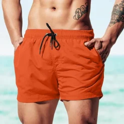 Best OUKU Men's Board Shorts Swim Shorts Swim Trunks Drawstring Elastic Waist Plain Comfort Quick Dry Short Holiday Beach Weekend Fashion Casual Watermelon Red Grass Green Micro-elastic