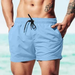 Best OUKU Men's Board Shorts Swim Shorts Swim Trunks Drawstring Elastic Waist Plain Comfort Quick Dry Short Holiday Beach Weekend Fashion Casual Watermelon Red Grass Green Micro-elastic