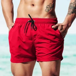 Best OUKU Men's Board Shorts Swim Shorts Swim Trunks Drawstring Elastic Waist Plain Comfort Quick Dry Short Holiday Beach Weekend Fashion Casual Watermelon Red Grass Green Micro-elastic