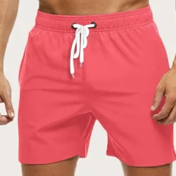 Discount OUKU Men's Board Shorts Swim Shorts Swim Trunks Beach Shorts Drawstring with Mesh lining Elastic Waist Plain Breathable Soft Short Casual Daily Holiday Streetwear Hawaiian Black Green Black Micro-elastic