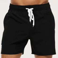 Discount OUKU Men's Board Shorts Swim Shorts Swim Trunks Beach Shorts Drawstring with Mesh lining Elastic Waist Plain Breathable Soft Short Casual Daily Holiday Streetwear Hawaiian Black Green Black Micro-elastic