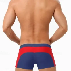 Hot OUKU Men's Board Shorts Swim Shorts Swim Trunks Patchwork Drawstring Elastic Waist Color Block Comfort Quick Dry Short Holiday Beach Weekend Fashion Casual Red Micro-elastic Black