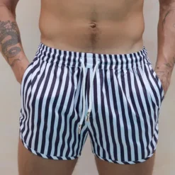 Outlet OUKU Men's Board Shorts Swim Shorts Swim Trunks Shorts Drawstring Elastic Waist Striped Comfort Quick Dry Short Daily Holiday Swimming Pool Fashion Casual Yellow Pink Micro-elastic
