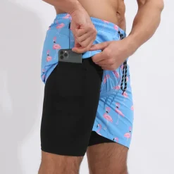Discount OUKU Men's Board Shorts Swim Shorts Swim Trunks Surfing Casual Holiday Beach Quick Dry Drawstring With Compression Liner Gradient Hawaiian Boho Activewear 1 5
