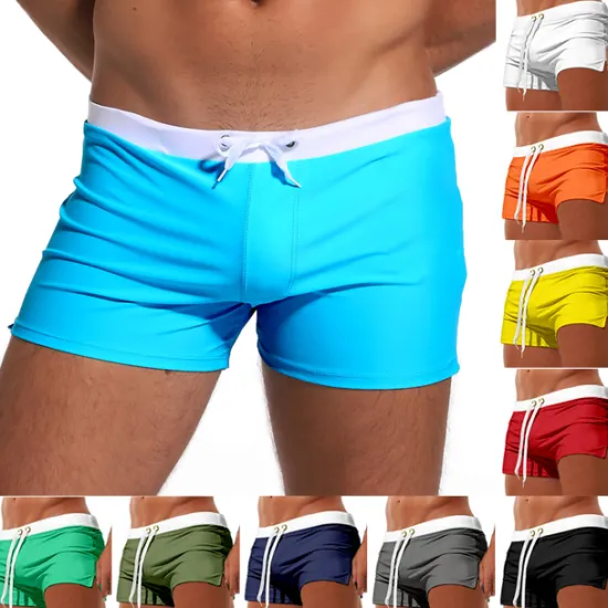 New OUKU Men's Board Shorts Swim Shorts Swim Trunks Solid Color Drawstring with Mesh lining Split Athletic Beach Chic & Modern Casual / Sporty Grass Green Black