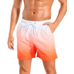 Discount OUKU Men's Board Shorts Swim Shorts Swim Trunks Drawstring with Mesh lining Elastic Waist Gradient Quick Dry Short Casual Daily Holiday Hawaiian Boho Black Pink Micro-elastic