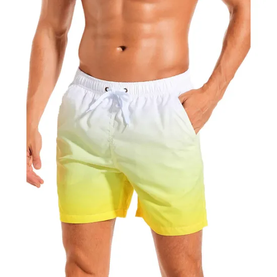 Discount OUKU Men's Board Shorts Swim Shorts Swim Trunks Drawstring with Mesh lining Elastic Waist Gradient Quick Dry Short Casual Daily Holiday Hawaiian Boho Black Pink Micro-elastic