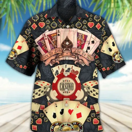 Hot OUKU Men's Boardmasters Music Notes Shirt Summer Hawaiian Shirt Button Up Shirt Short Sleeve Sports Fashion Streetwear Casual Hawaiian Holiday Summer Spring Cuban Collar Print Button-Down Wine Apricot