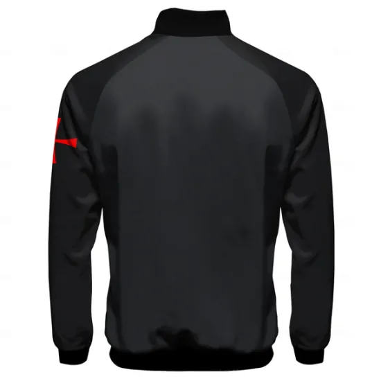Best OUKU Men's Bomber Jacket Coat Breathable Comfortable Dailywear Zipper Side Pockets 3D Print Spring Fall Winter Standing Collar Long Sleeve Black