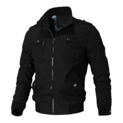 Hot OUKU Men's Bomber Jacket Military Tactical Jacket Outdoor Windproof Ventilation Breathable Multi-Pockets Spring Autumn Jacket Raincoat Hunting Military Training Black Red Blue