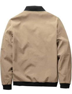 Best OUKU Men's Bomber Jacket Transition Jacket Sports Outdoor Windproof Classic Style All Seasons Solid Color Classic & Timeless Crewneck Regular Black Red Green khaki Dark Blue Jacket