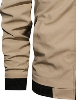 Best OUKU Men's Bomber Jacket Transition Jacket Sports Outdoor Windproof Classic Style All Seasons Solid Color Classic & Timeless Crewneck Regular Black Red Green khaki Dark Blue Jacket