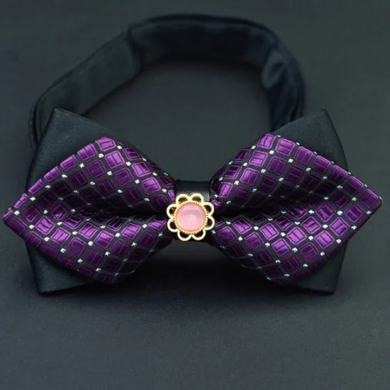 Sale OUKU Men's Bow Tie Neckties Bowtie Pre-Tied Adjustable Bow Plaid Wedding Birthday Party