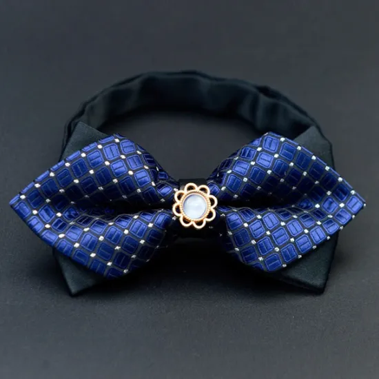 Sale OUKU Men's Bow Tie Neckties Bowtie Pre-Tied Adjustable Bow Plaid Wedding Birthday Party