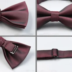 New OUKU Men's Bow Tie Neckties Bowtie Pre-Tied Adjustable Bow Plain Wedding Birthday Party