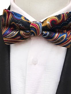 OUKU Men's Bow Tie Party Work Jacquard Formal Party Evening