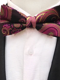 OUKU Men's Bow Tie Party Work Jacquard Formal Party Evening