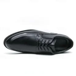 Discount OUKU Men's Brown Faux Leather Lace-Up Dress Shoes with Woven Detail, Classic Formal Style, Comfortable for Weddings and Business Events