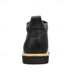 Clearance OUKU Men's Brown Leather Ankle Boots with Lace-Up Design and Durable Sole – Stylish Casual Footwear for Everyday and Outdoor Wear