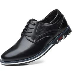 Sale OUKU Men's Brown Leather Oxford Shoes with Non-Slip Rubber Sole - Stylish and Comfortable Dress Shoes for Formal and Casual Wear