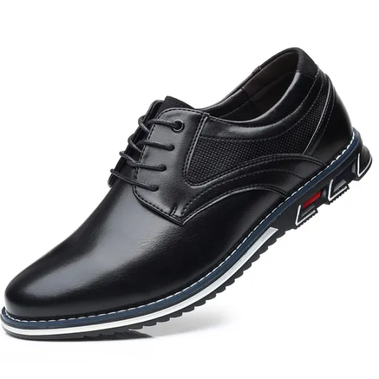 Sale OUKU Men's Brown Leather Oxford Shoes with Non-Slip Rubber Sole - Stylish and Comfortable Dress Shoes for Formal and Casual Wear