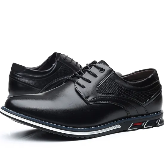 Sale OUKU Men's Brown Leather Oxford Shoes with Non-Slip Rubber Sole - Stylish and Comfortable Dress Shoes for Formal and Casual Wear