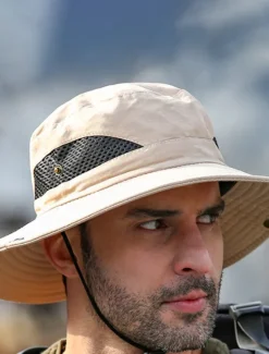 Sale OUKU Men's Bucket Hat Sun Hat Fishing Hat Boonie hat Hiking Hat Black Navy Blue Polyester Mesh Streetwear Stylish Casual Outdoor Daily Going out Plain UV Sun Protection Sunscreen Quick Dry Lightweight