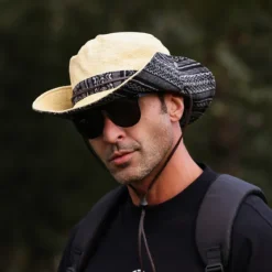 New OUKU Men's Bucket Hat Sun Hat Fishing Hat Boonie hat Black Red Polyester Embroidered Fashion Casual Daily Boho Paisley Damask Plaid / Striped / Chevron / Round Sunscreen Breathable